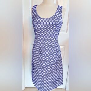 Tory Burch Navy Printed  Dress  sophisticated size 8